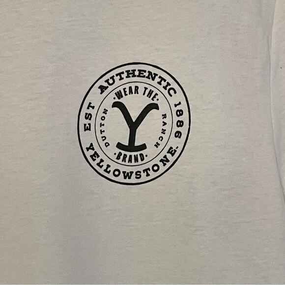 NEW Yellowstone Dutton Ranch Montana White Short Sleeve T Shirt Small - Picture 3 of 6